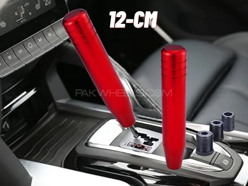Universal 12cm Red Color Gear Shift Knob Shifter Lever Head Burnt Blue Style Aluminum Image-1