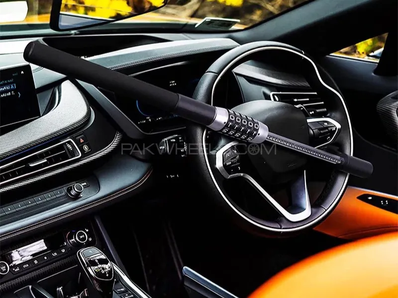 Car Steering Wheel Lock Anti Theft Security Extendable Device Retractable Keyless  Image-1
