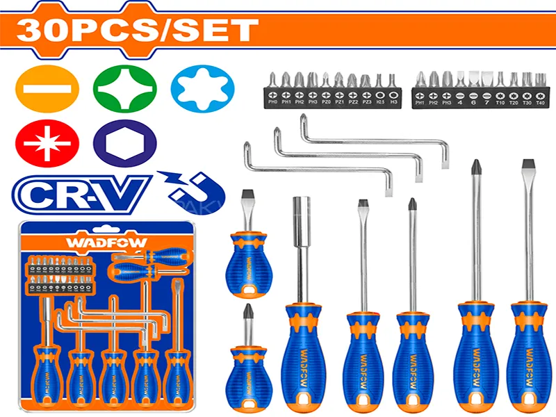 WADFOW 30 Pcs Screwdriver Set WSS1430 Image-1
