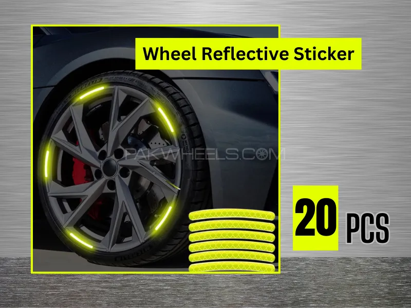 20 Pcs Car Wheel Hub Reflective Sticker Tire Rim Reflective Strips Luminous Sticker for Night Drivin Image-1