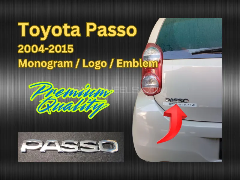 Toyota Passo 2004-2015 Monogram Logo Emblem Image-1