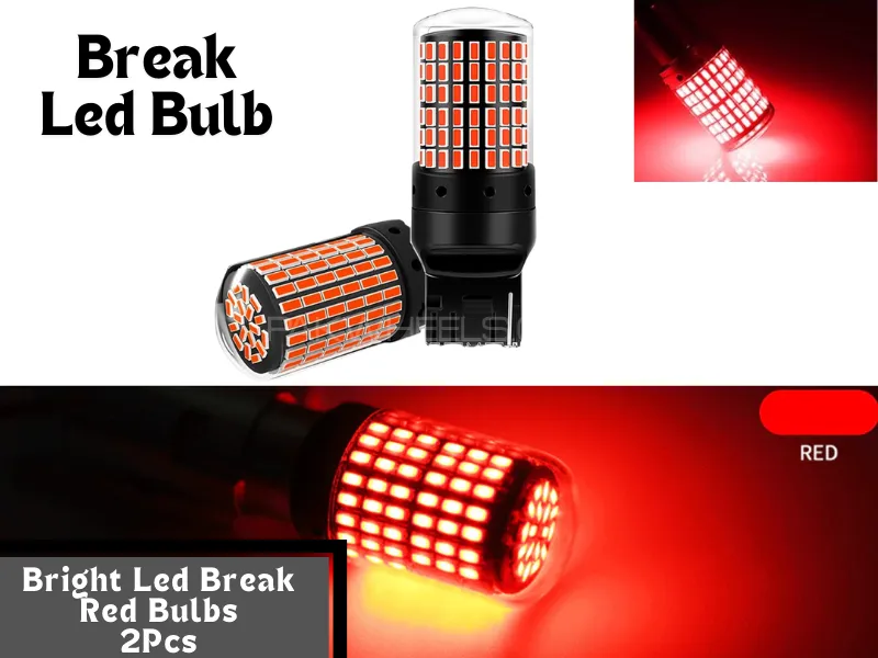 2Pcs Ultra Bright Car Break Light Bulbs | Red Break light High Quality Bulb Fish tail Fitting 12V