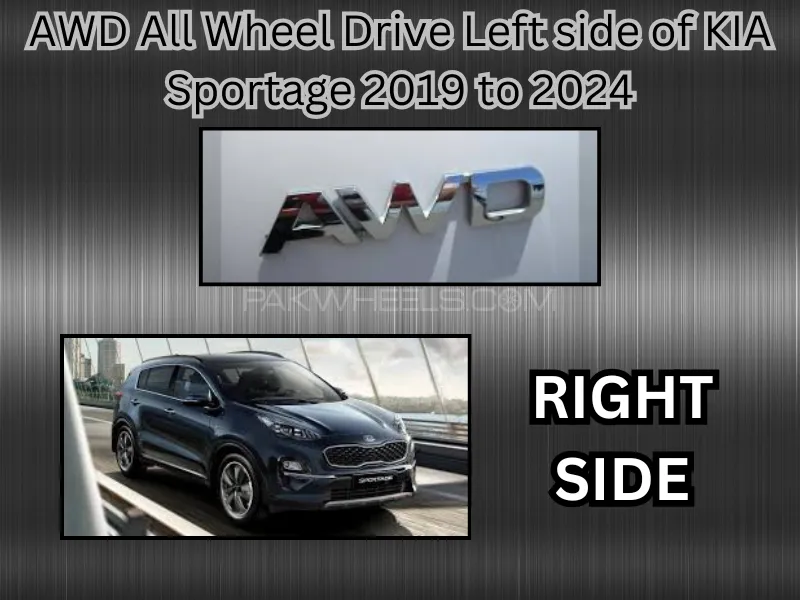 Logo Emblem AWD All Wheel Drive Right side of KIA Sportage 2019 to 2025 Image-1