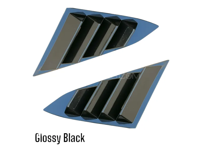 Honda Civic 2016-2020 Glossy Black Quarter Glass Louvers Grills Image-1