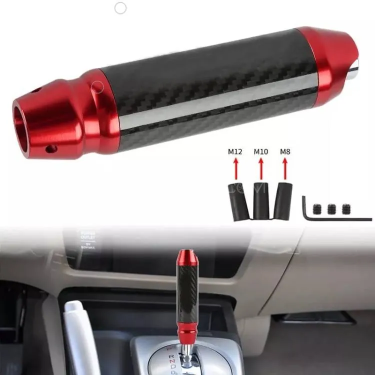 Universal Carbon Fiber Shift Gear Knob Car Shifter Lever Most Manual Automotive Vehicles 1 Pc Image-1