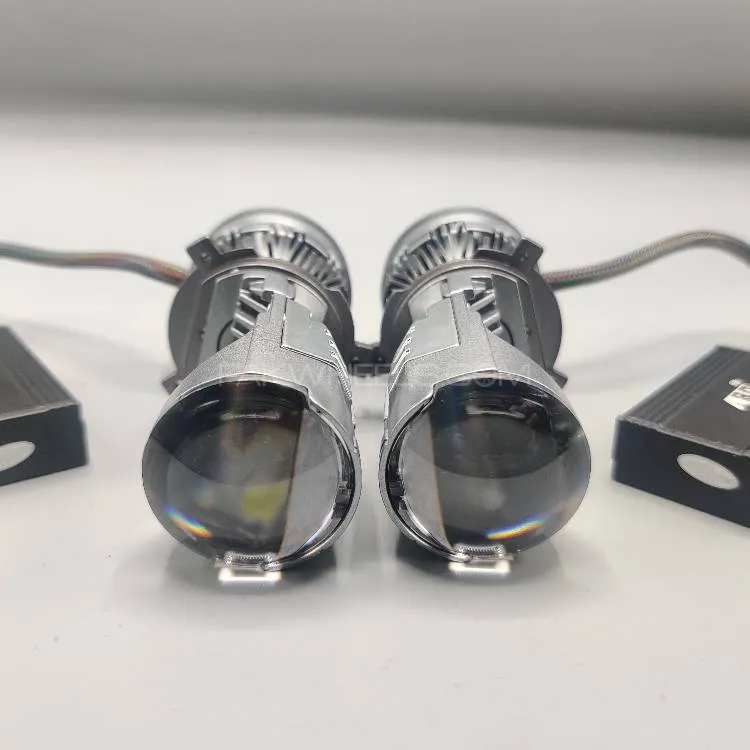 A80 LED Headlight Bulbs with Mini Projector Lens Hi-Lo H4 Projector Lens 2 Pcs Set Image-1