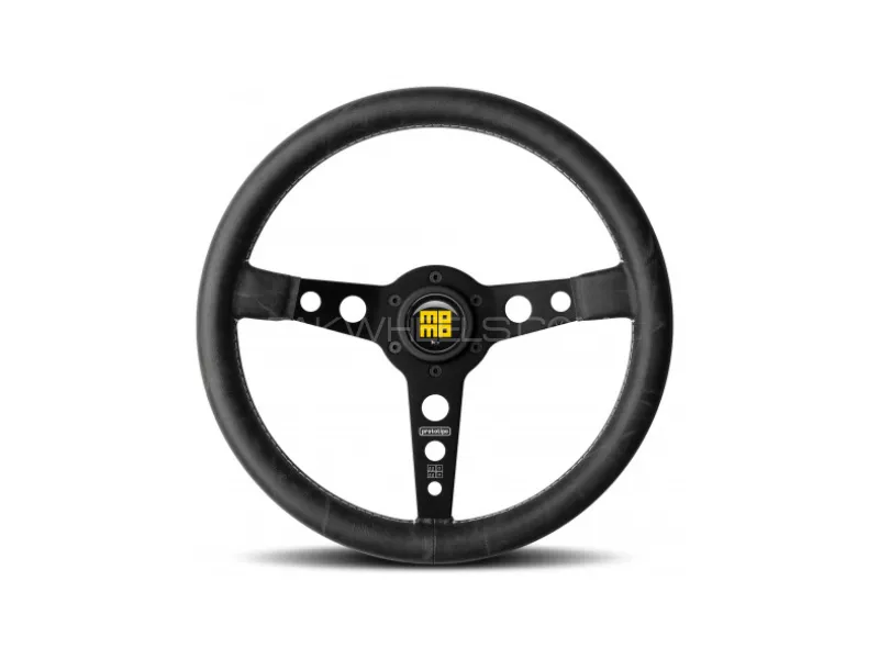 MOMO Deep Dish Steering Wheel Black Image-1