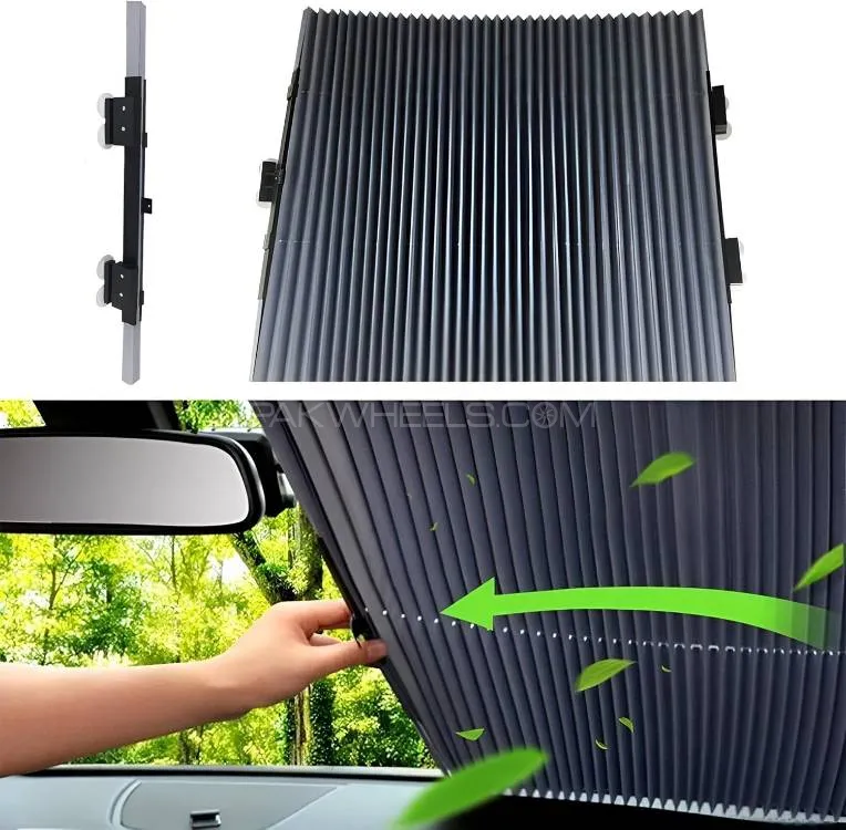 Universal Car Inside Retractable Winshield Sun Shade For Car Heat Proofing 1 Pc Image-1