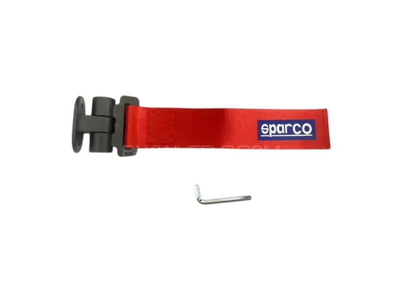Universal Sparco Tow Hook Strap Red Image-1