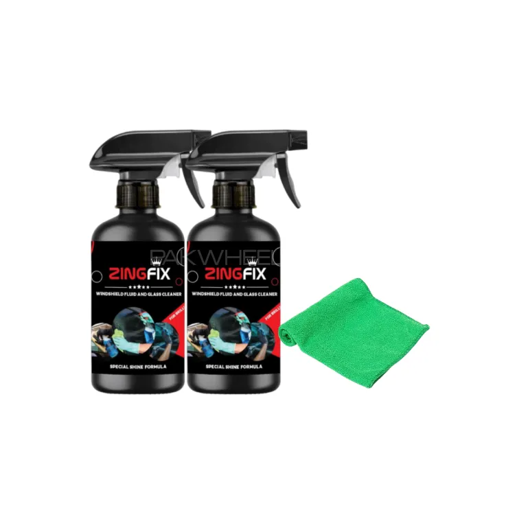 Zingfix Windshield Fluid and Glass Cleaner Cleaner Pack of 2+ Free Towel Image-1