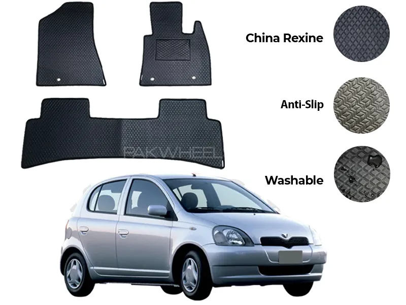 Toyota Vitz China Rexine Floor Mat 3PCS - Model 1998-2004 Image-1
