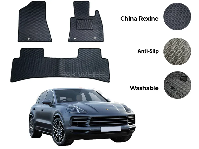 Porsche Cayenne China Rexine Floor Mat 3PCS - Model 2010-2018 Image-1