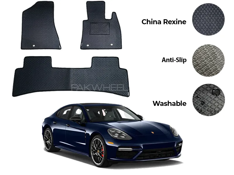 Porsche Panamera China Rexine Floor Mat 3PCS - Model 2010-2018 Image-1