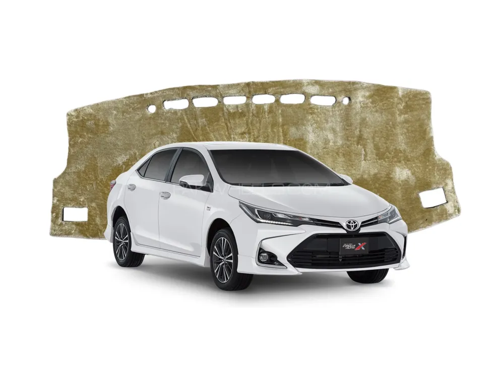Toyota Corolla 2024 Beige Velvet Dashboard Mat Non Slip Image-1