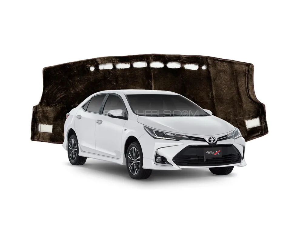 Toyota Corolla 2024 Dark Brown Velvet Dashboard Mat Non Slip Image-1