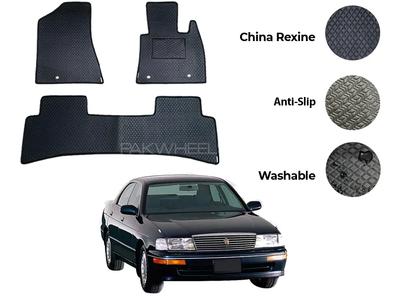 Toyota Crown China Rexine Floor Mat 3PCS - Model 1991-1995 Image-1