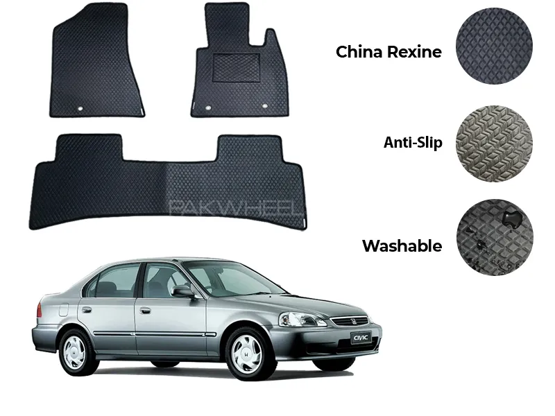 Honda Civic China Rexine Floor Mat 3PCS - Model 1996-2001 Image-1