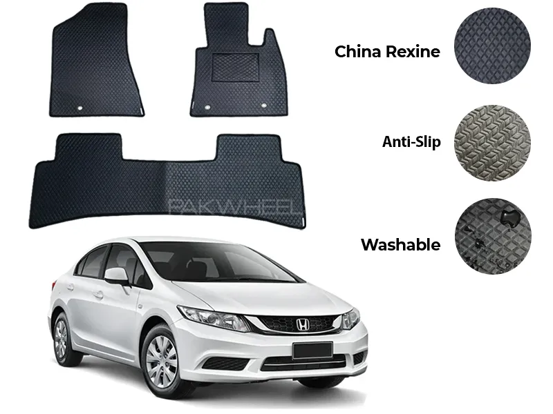 Honda Civic Rebirth China Rexine Floor Mat 3PCS - Model2013-2016 Image-1