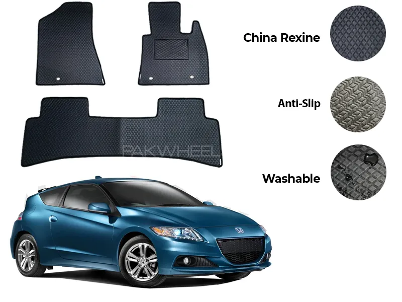 Honda CR-Z Sports Hybrid China Rexine Floor Mat 3PCS - Model 2012-2018 Image-1