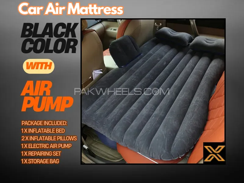 Universal Car New Car Inflatable Travel Mattress Bed Back Seat Multifunctional Sofa Cushion -Black Image-1