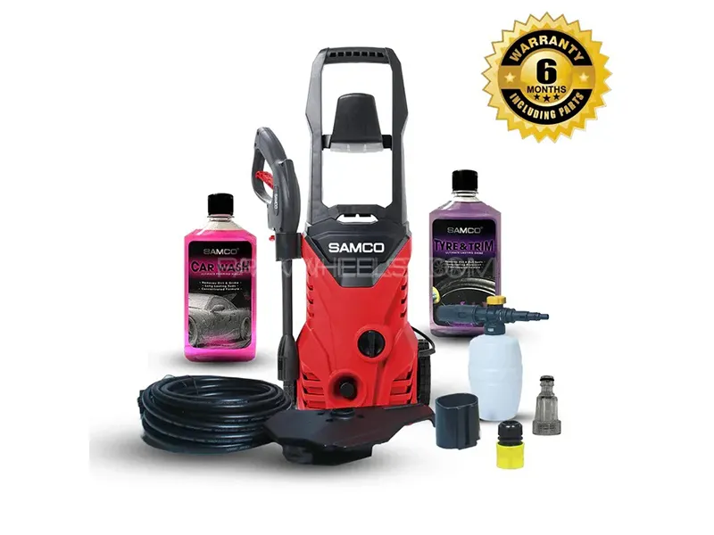 Samco High Pressure Washer And Cleaner 1600 Watts With Shampoo And Tire Gel | 130 Bar  Image-1