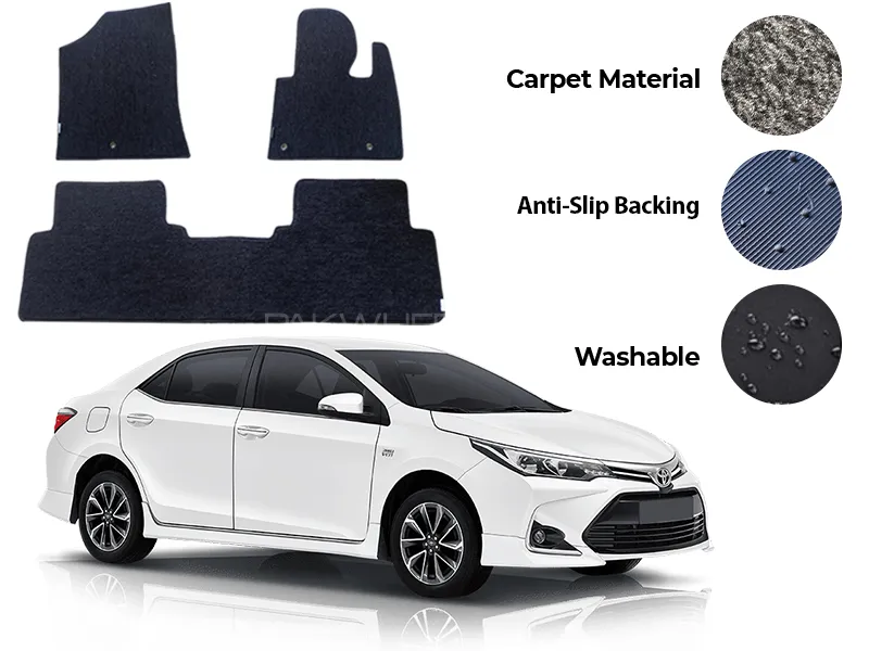 Toyota Corolla Genuine Fitting Carpet Floor Mat 3PCS - Model 2014-2025 Image-1