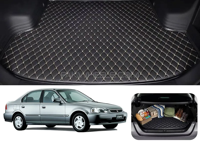 Honda Civic 7D Custom Car Trunk Mat - Model 1996-2001 Civic Best Trunk mat | CIvic Trunk Mat | Civic Image-1