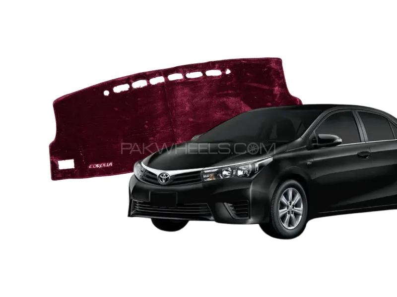 Toyota Corolla 2014-2023 Velvet Dashboard Cover Maroon Image-1