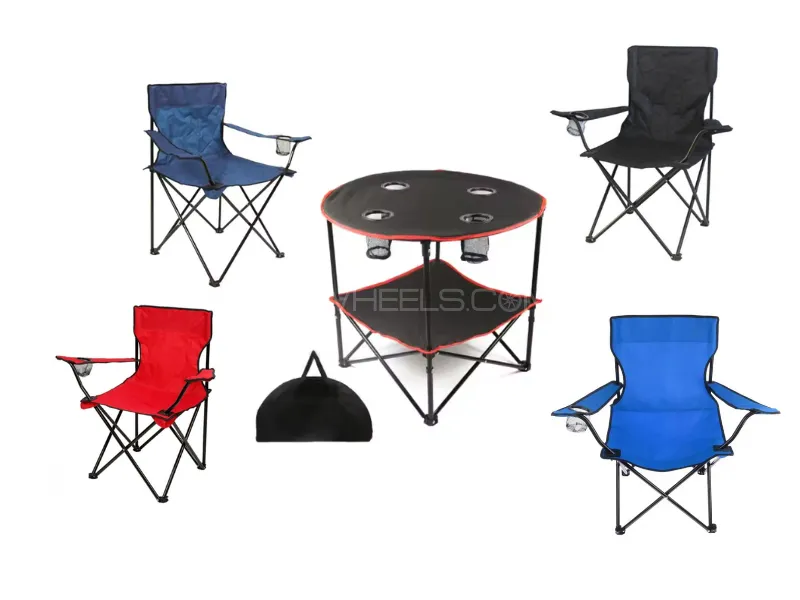 Zingfix Travel Set – 4 Folding Chairs + Easy Foldable Table Image-1