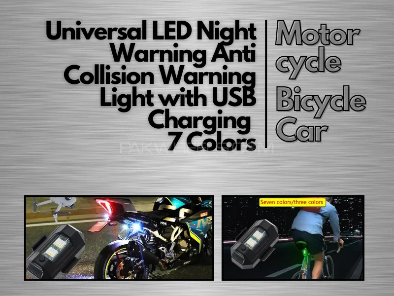 Universal LED Aircraft Strobe Lights Anti Collision Warning Light with USB Charging 7 Colors Image-1