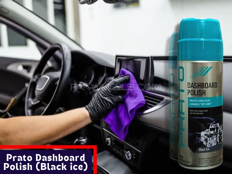 Prato Dashboard Spray Polish 450-ML Black Ice |  for Protects and Leave a Durable 'Wet Look' Use it Image-1
