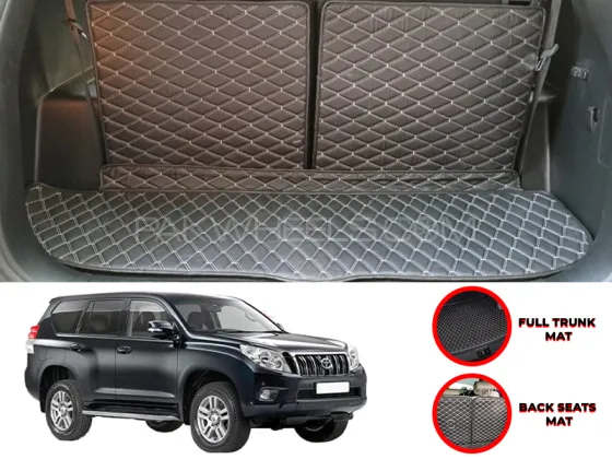 Toyota Prado FJ 150 Custom Car Complete 7D Cabine Mat | Complete 7d Trunk Room Mat- Model 2009-2025 Image-1