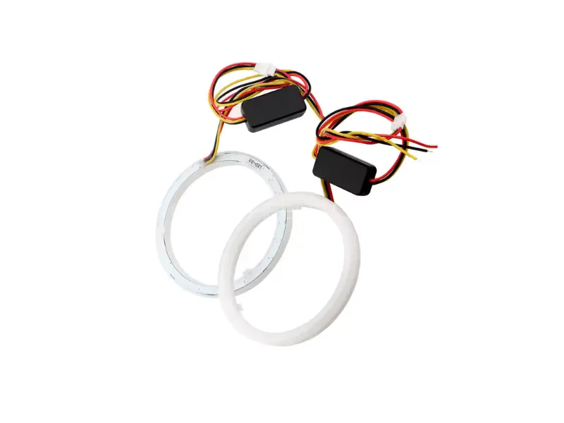 90MM Color LED Angel Eyes Halo Rings | 12V Headlight DRL Accent Lights (2PCS) Image-1