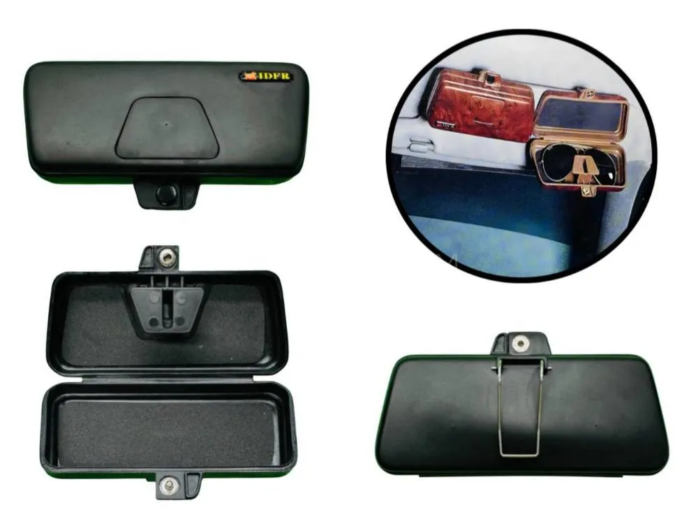 Car Sun Shade Sunglasses Holder Storage Box Image-1