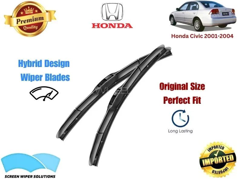 Honda Civic 2001-2004 Aero Design Soft Wiper Blade set - Premium Quality Image-1