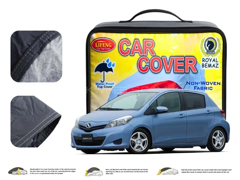 Toyota Vitz 2010 Double Coat PVC With Cotton Car Cover Image-1