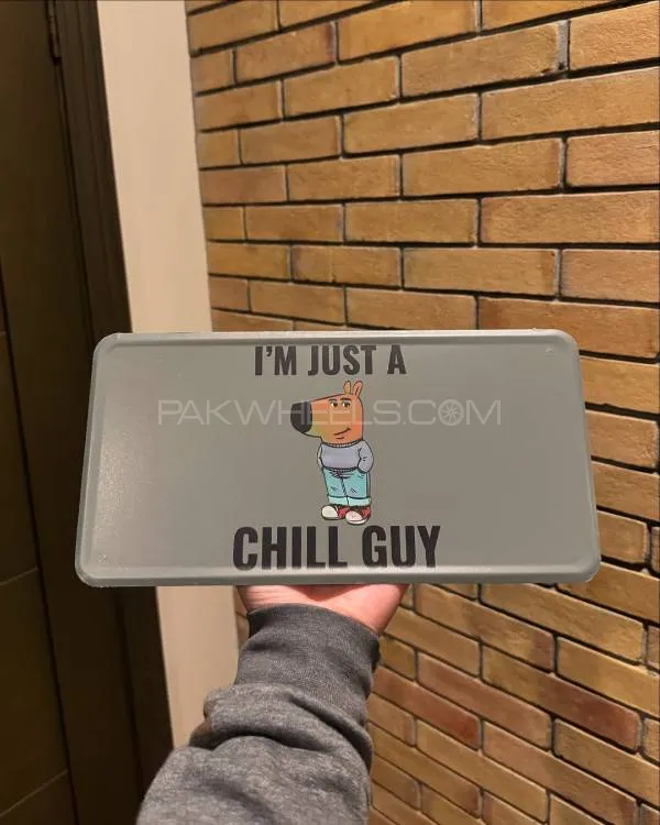 Chill Guy Metal Licence Plate Image-1