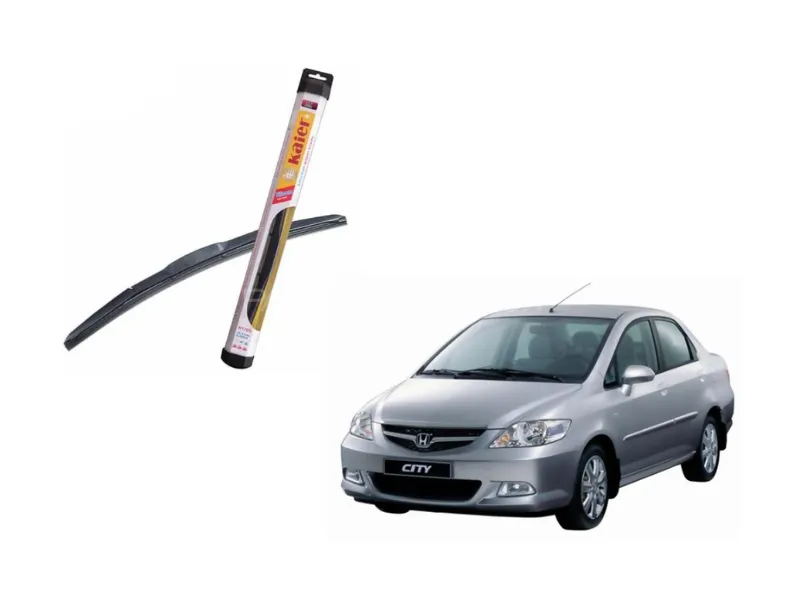 Kaier 100% Rubber Wiper Blades for Honda City 2003–2008 | All-Weather Performance (Pair) Image-1