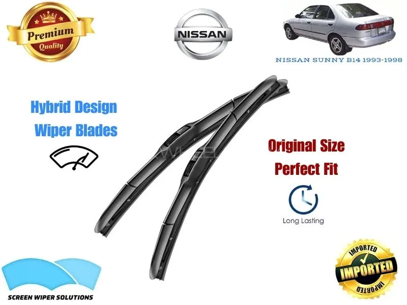 Nissan Sunny B14 1993-1998 Aero Design Soft Wiper Blade set - Premium Quality Image-1