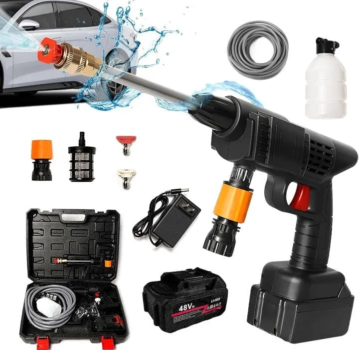 Wireless Pressure Washer Gun 48v Battery | For Car, Bike, Solar Panels  Image-1