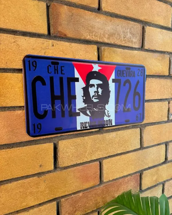 Che Guevara Metal Licence Plate (Blue) Image-1