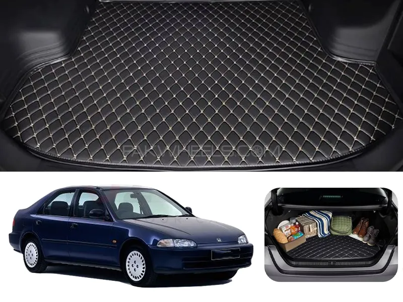 Honda Civic 7D Custom Car Trunk Mat - Model 1992-1995 Civic Best Trunk mat | CIvic Trunk Mat | Civic Image-1
