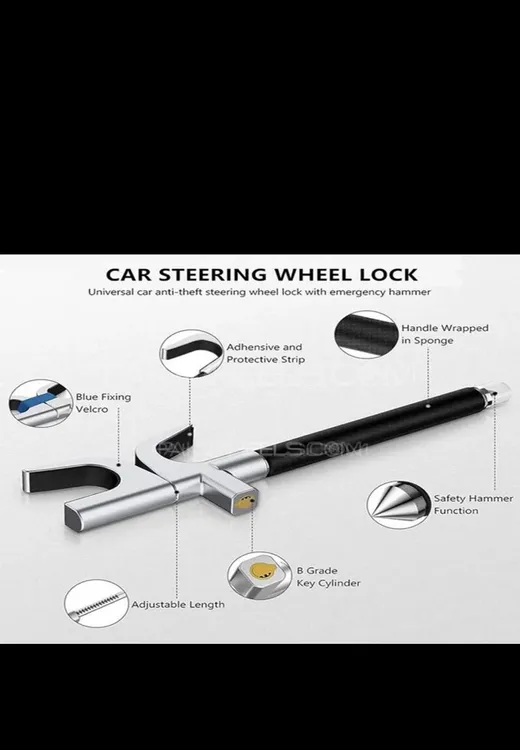 Universal Heavy Duty Steering Wheel Lock - Anti-Theft Lock  Image-1