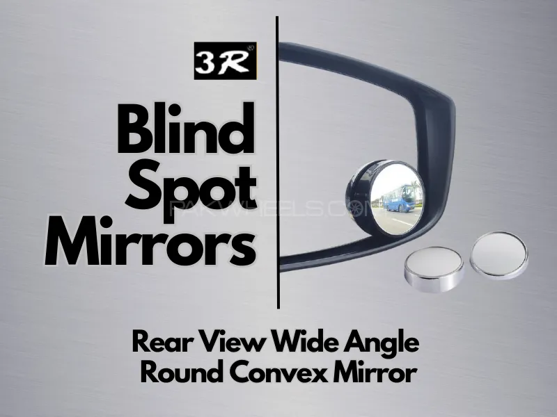 3R 1 Pair Blind Spot Mirrors Vehicle Rear View Wide Angle Round Convex Mirror  Image-1