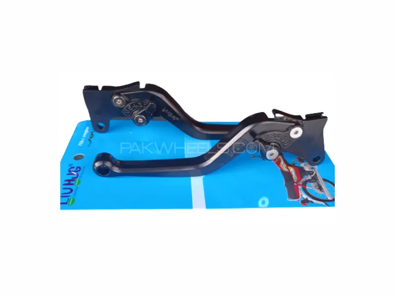 HJG CNC Adjustable Brake & Clutch Levers (6-Point) – Black Aluminum for Honda 70 & China 70cc Bikes Image-1