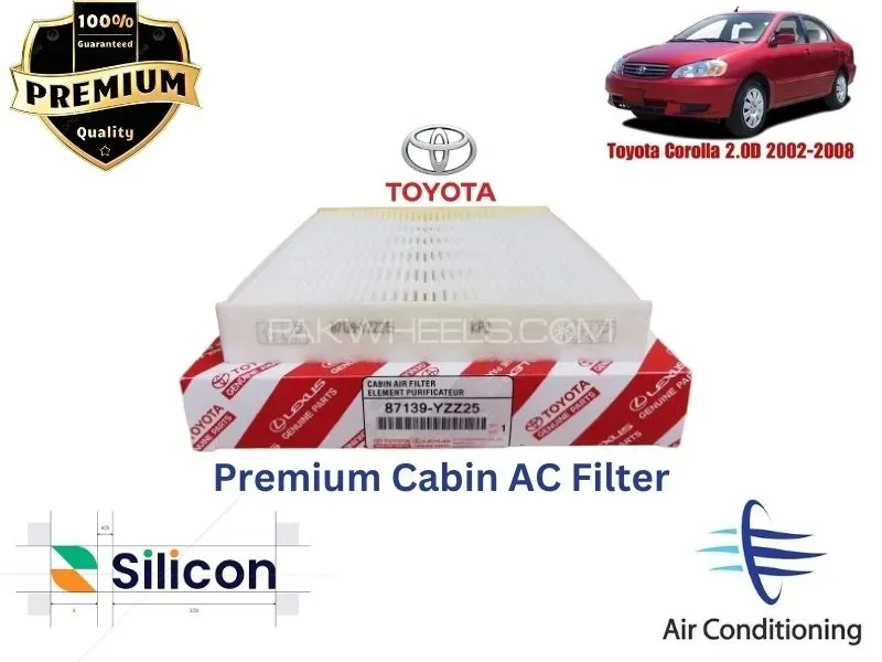 Toyota Corolla 2.OD 2002-2008 Premium Quality Cabin Filter - Imported Image-1