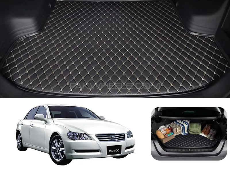 Toyota Mark X 7D Custom Car Trunk Mat - Model 2004-2009 Image-1