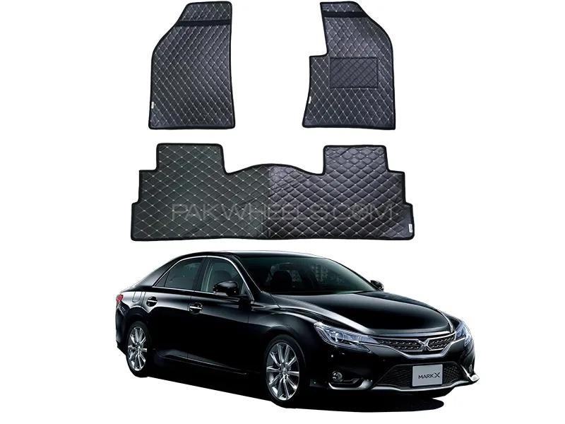 Toyota Mark X 7D Floor Mat ( Flat Style ) 5Pcs - Model 2010-2019 | Fully Customized 7D Floor Mat Image-1