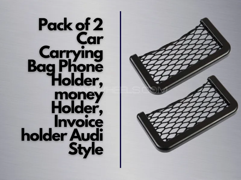 Pack of 2 Car Carrying Bag Phone Holder, money Holder, Invoice holder Audi Style Image-1