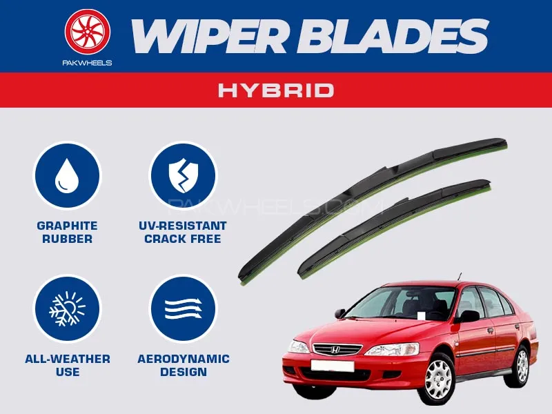 PakWheels Hybrid Wiper Blades For Honda City 1997 - 2002 Image-1